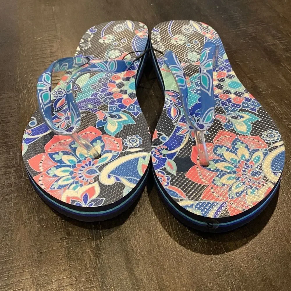 Vera Bradley Thong Sandal Flip Flop Multi Color Floral Women Size S 7